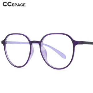 CCspace Unisex Full Rim Round Square Tr 90 Titanium Frame Eyeglasses 53937