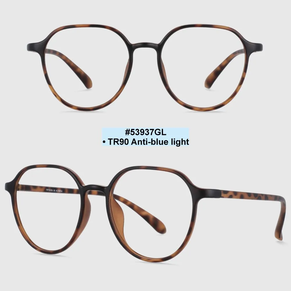 CCspace Unisex Full Rim Round Square Tr 90 Titanium Frame Eyeglasses 53937
