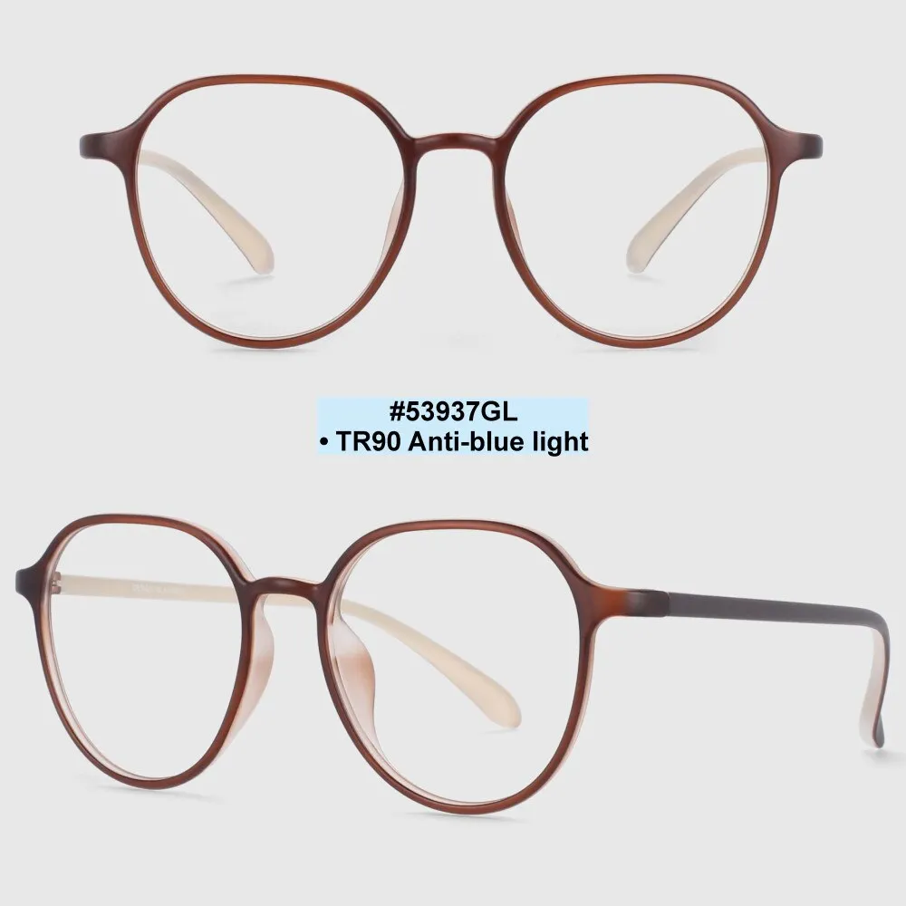 CCspace Unisex Full Rim Round Square Tr 90 Titanium Frame Eyeglasses 53937