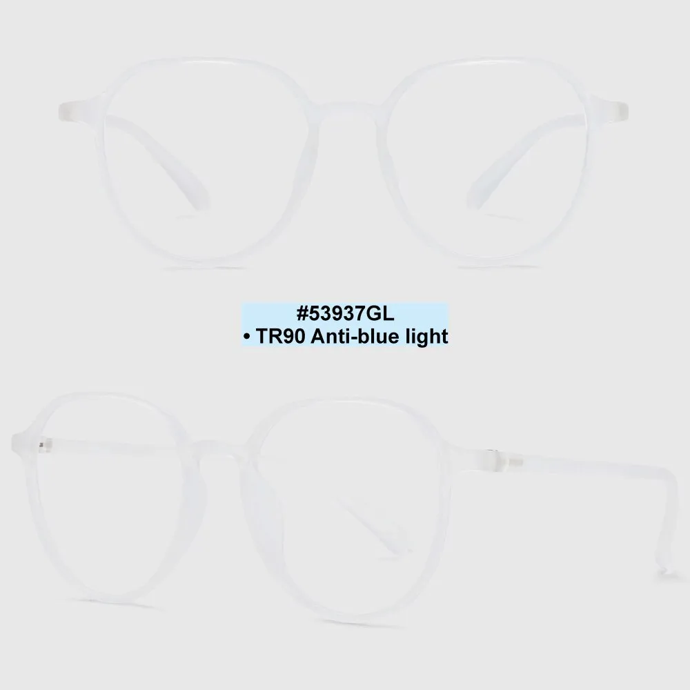 CCspace Unisex Full Rim Round Square Tr 90 Titanium Frame Eyeglasses 53937