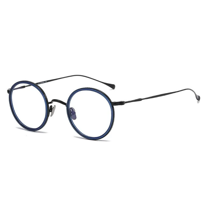 CCspace Unisex Full Rim Round Titanium Eyeglasses 53234