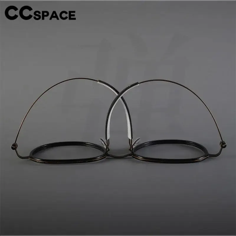 CCspace Unisex Full Rim Round Titanium Eyeglasses 57284