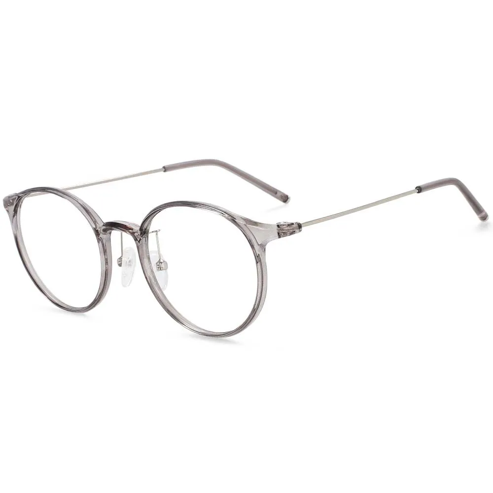CCspace Unisex Full Rim Round Tr 90 Titanium Frame Eyeglasses 54274