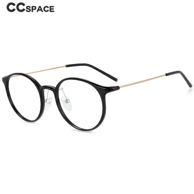 CCspace Unisex Full Rim Round Tr 90 Titanium Frame Eyeglasses 54274