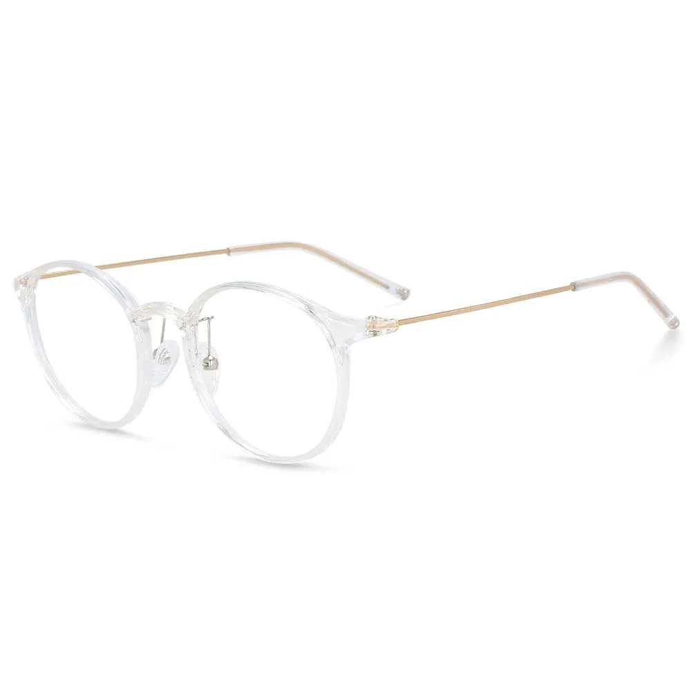 CCspace Unisex Full Rim Round Tr 90 Titanium Frame Eyeglasses 54274