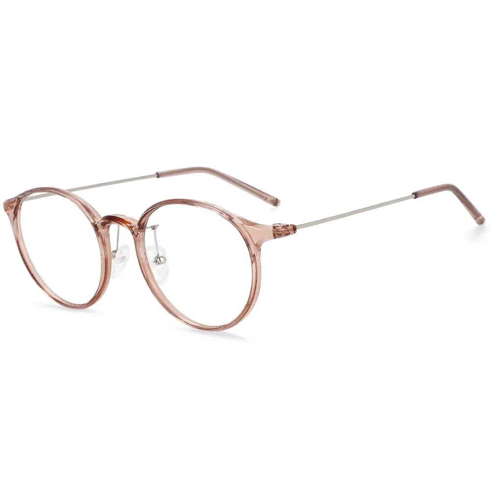 CCspace Unisex Full Rim Round Tr 90 Titanium Frame Eyeglasses 54274