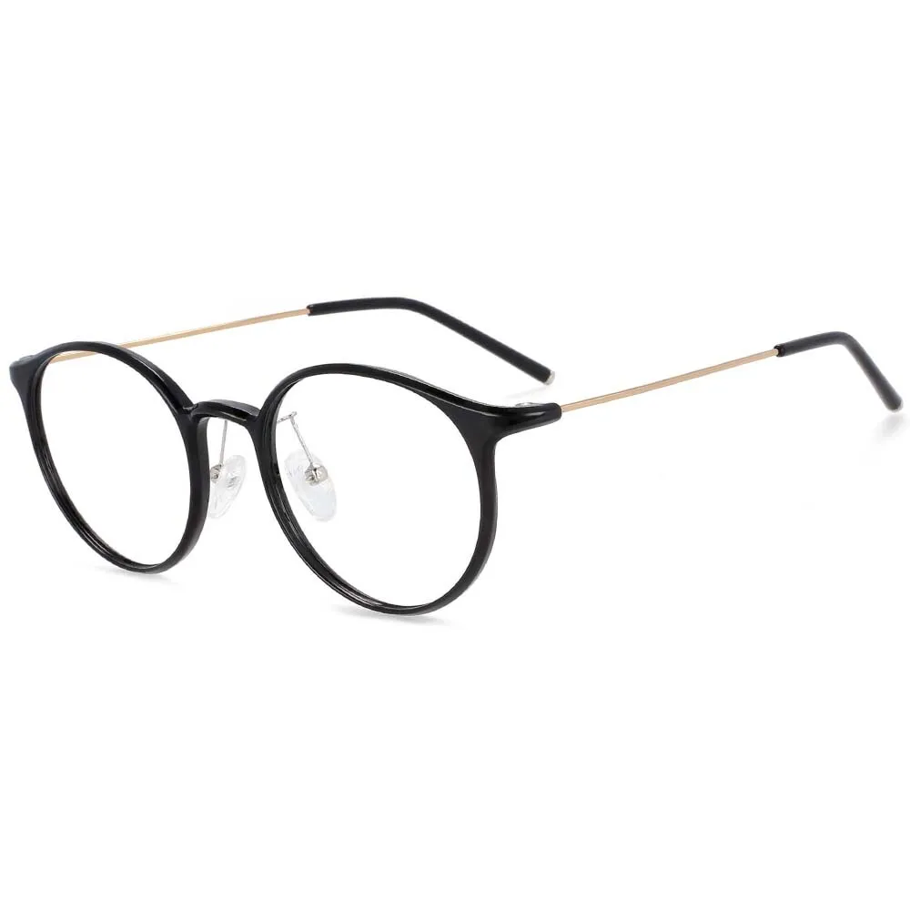 CCspace Unisex Full Rim Round Tr 90 Titanium Frame Eyeglasses 54274