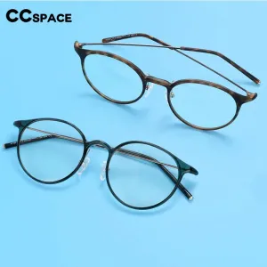 CCspace Unisex Full Rim Round Tr 90 Titanium Frame Eyeglasses 54274