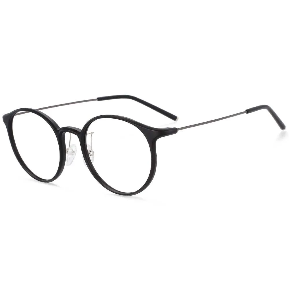 CCspace Unisex Full Rim Round Tr 90 Titanium Frame Eyeglasses 54274