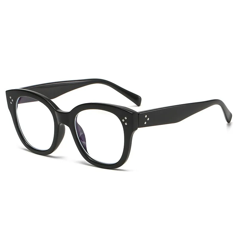 CCspace Unisex Full Rim Square Acetate Alloy Rivet Frame Eyeglasses 54152