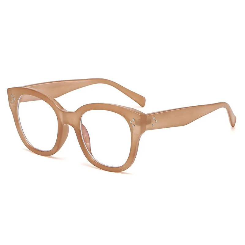 CCspace Unisex Full Rim Square Acetate Alloy Rivet Frame Eyeglasses 54152
