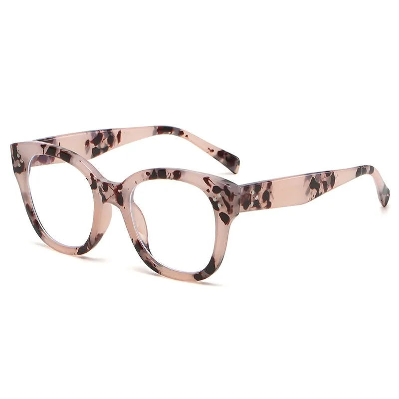 CCspace Unisex Full Rim Square Acetate Alloy Rivet Frame Eyeglasses 54152
