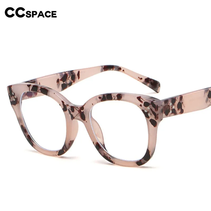 CCspace Unisex Full Rim Square Acetate Alloy Rivet Frame Eyeglasses 54152