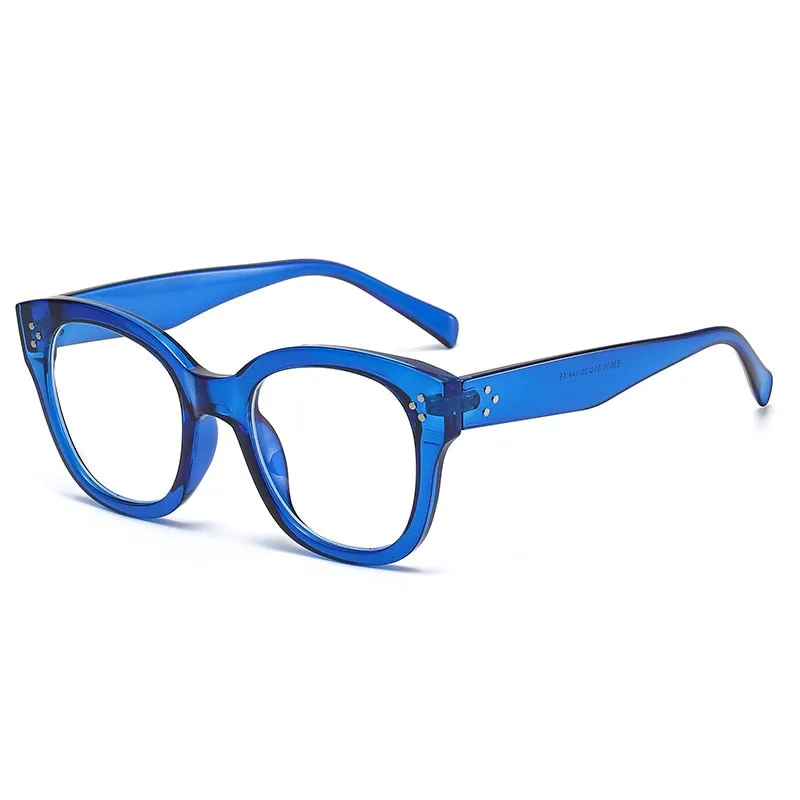 CCspace Unisex Full Rim Square Acetate Alloy Rivet Frame Eyeglasses 54152