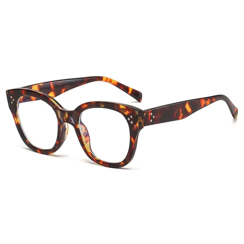 CCspace Unisex Full Rim Square Acetate Alloy Rivet Frame Eyeglasses 54152