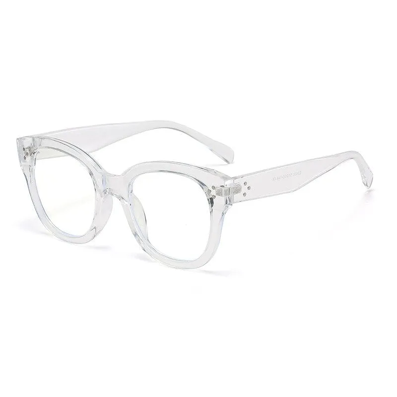 CCspace Unisex Full Rim Square Acetate Alloy Rivet Frame Eyeglasses 54152