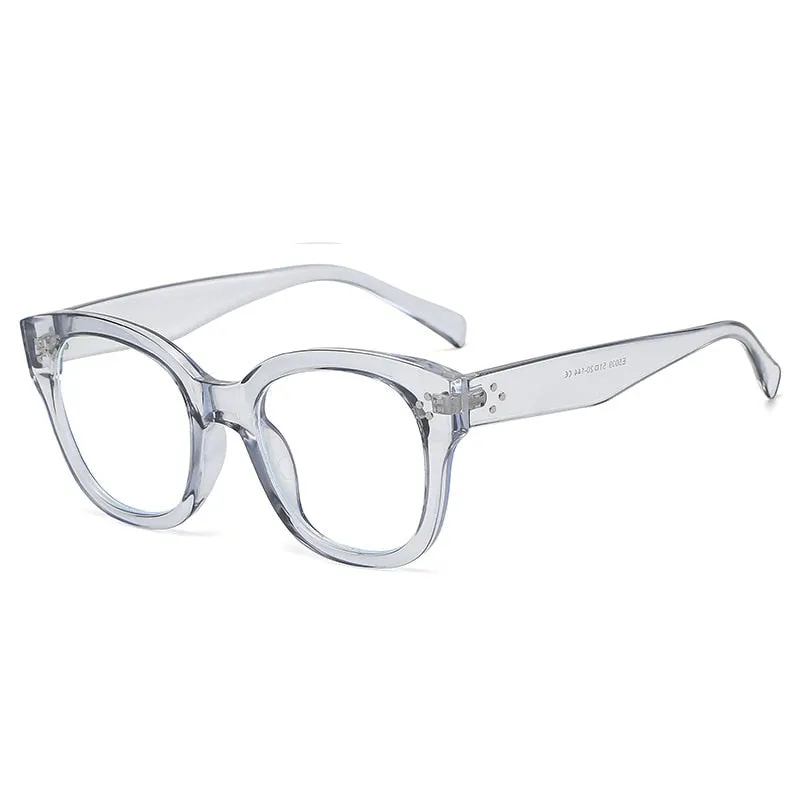 CCspace Unisex Full Rim Square Acetate Alloy Rivet Frame Eyeglasses 54152