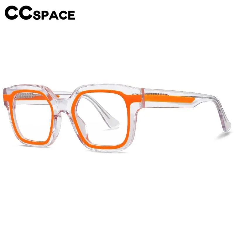 CCspace Unisex Full Rim Square Acetate Eyeglasses 56555