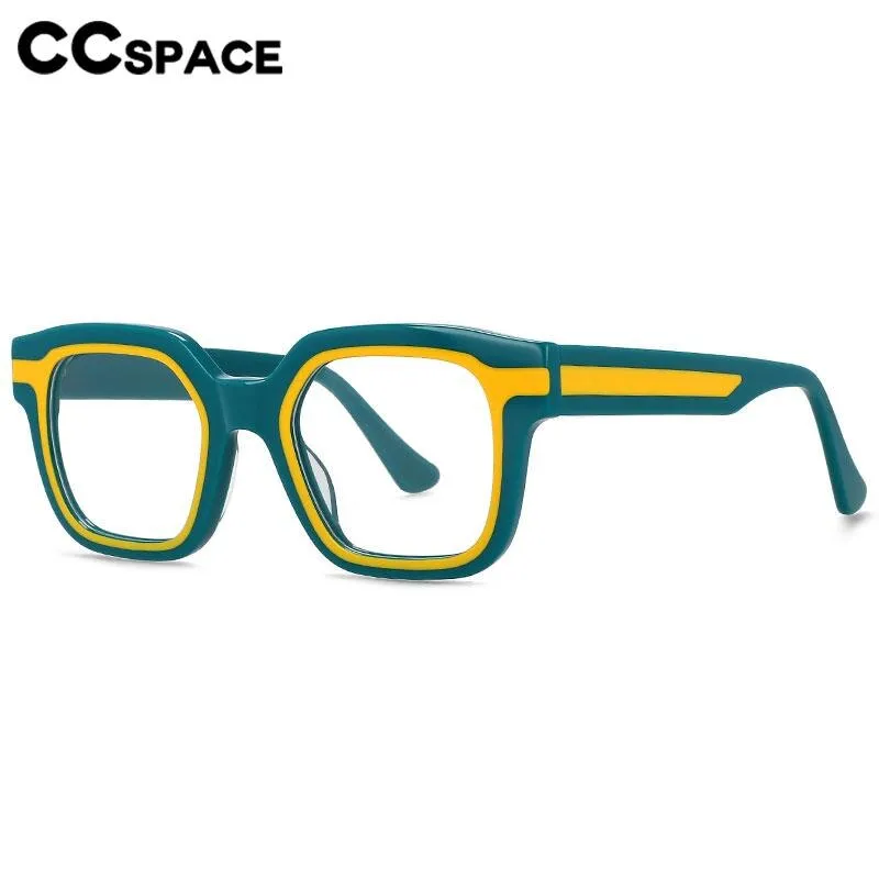CCspace Unisex Full Rim Square Acetate Eyeglasses 56555