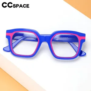 CCspace Unisex Full Rim Square Acetate Eyeglasses 56555