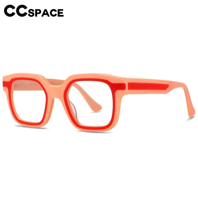 CCspace Unisex Full Rim Square Acetate Eyeglasses 56555