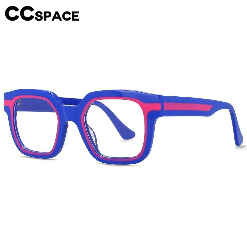 CCspace Unisex Full Rim Square Acetate Eyeglasses 56555