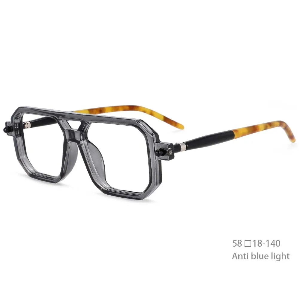 CCspace Unisex Full Rim Square Acetate Frame Eyeglasses 54381