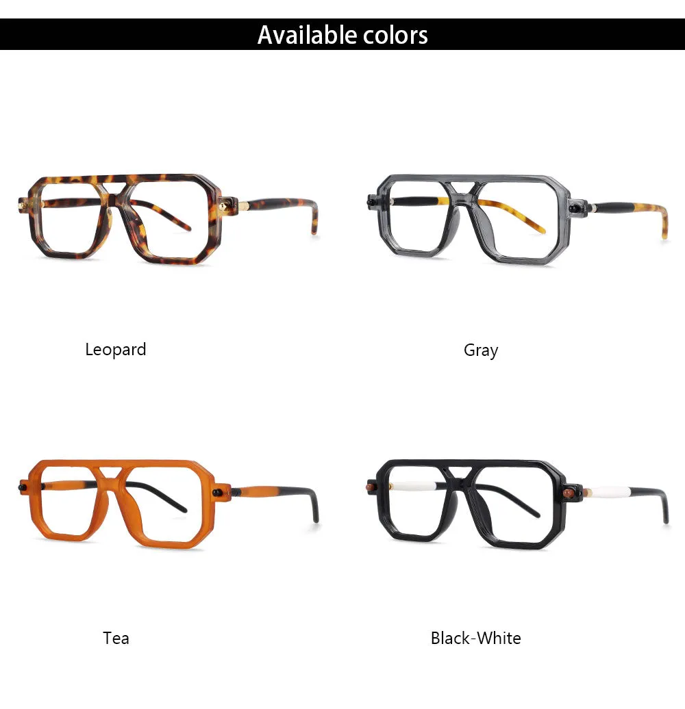 CCspace Unisex Full Rim Square Acetate Frame Eyeglasses 54381