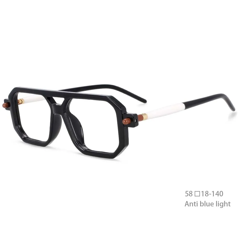 CCspace Unisex Full Rim Square Acetate Frame Eyeglasses 54381