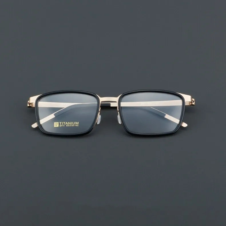 CCspace Unisex Full Rim Square Acetate Titanium Eyeglasses 55023