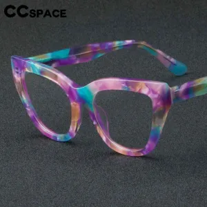 CCspace Unisex Full Rim Square Cat Eye Acetate Eyeglasses 56813