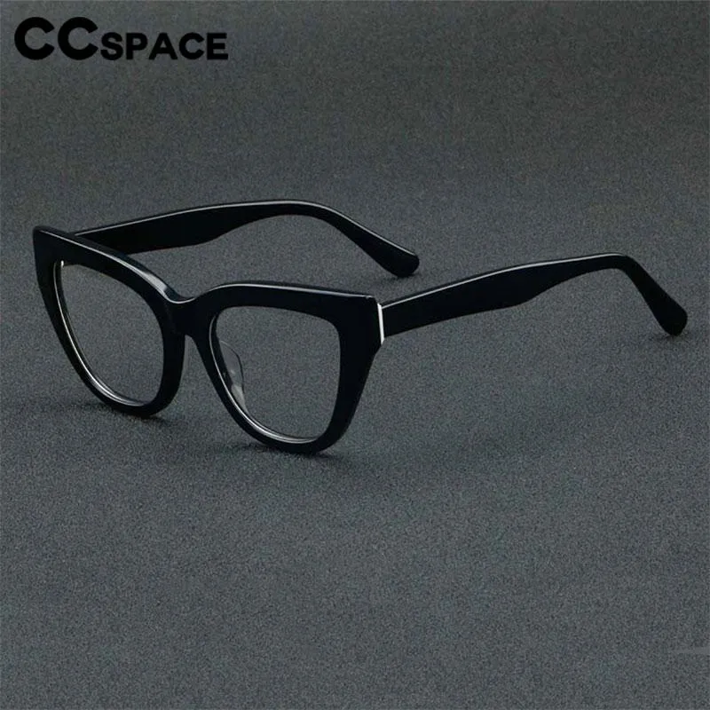 CCspace Unisex Full Rim Square Cat Eye Acetate Eyeglasses 56813