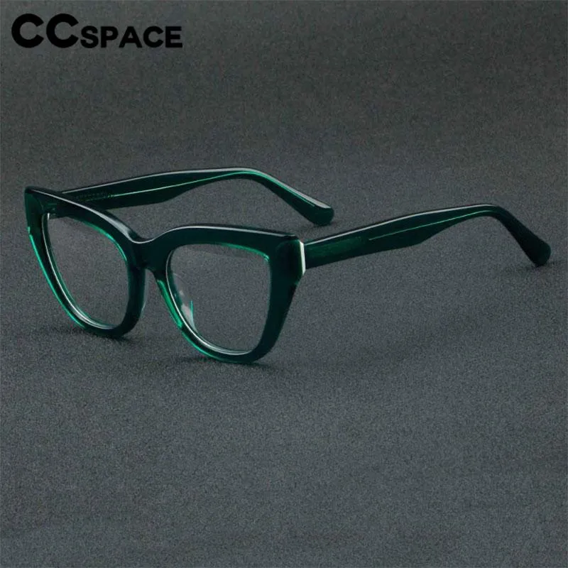 CCspace Unisex Full Rim Square Cat Eye Acetate Eyeglasses 56813