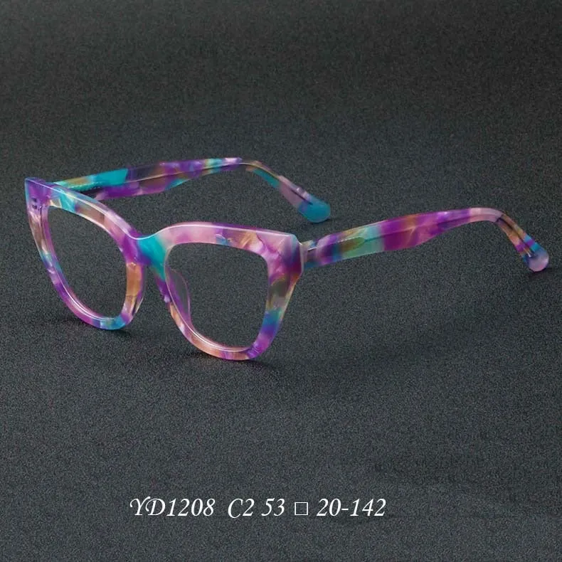 CCspace Unisex Full Rim Square Cat Eye Acetate Eyeglasses 56813
