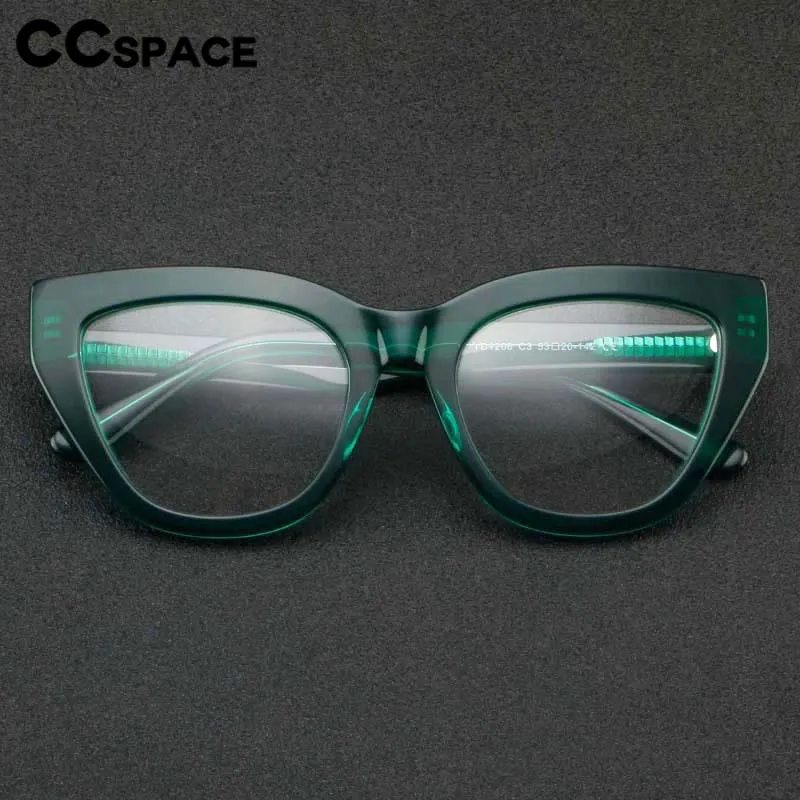 CCspace Unisex Full Rim Square Cat Eye Acetate Eyeglasses 56813