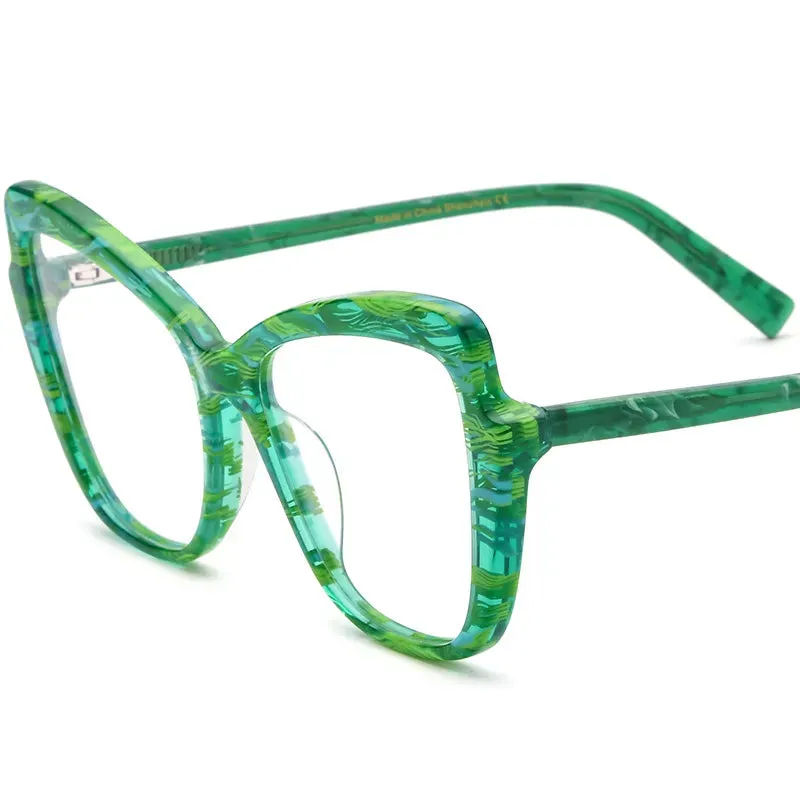 CCspace Unisex Full Rim Square Cat Eye Acetate Eyeglasses 56928