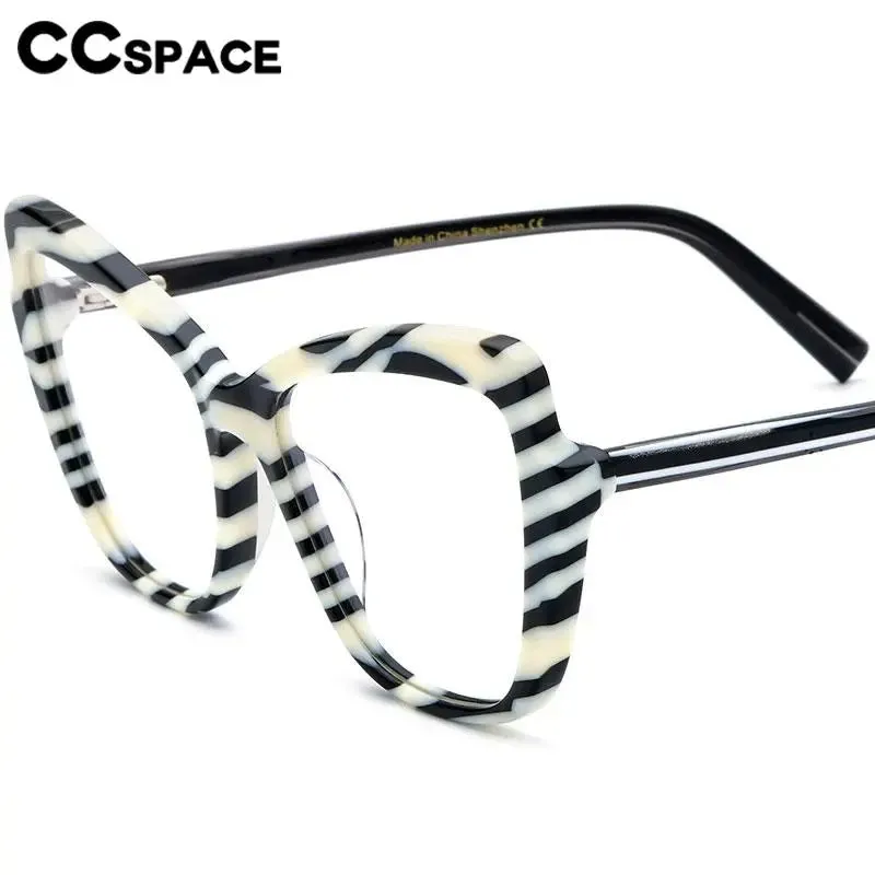 CCspace Unisex Full Rim Square Cat Eye Acetate Eyeglasses 56928