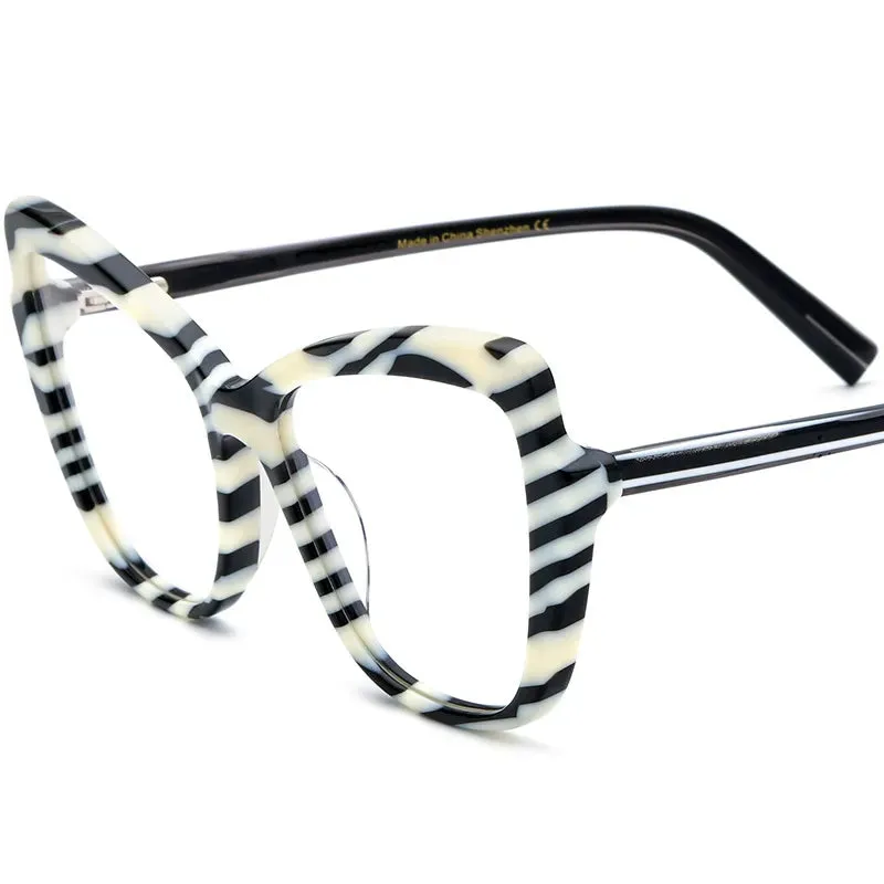 CCspace Unisex Full Rim Square Cat Eye Acetate Eyeglasses 56928