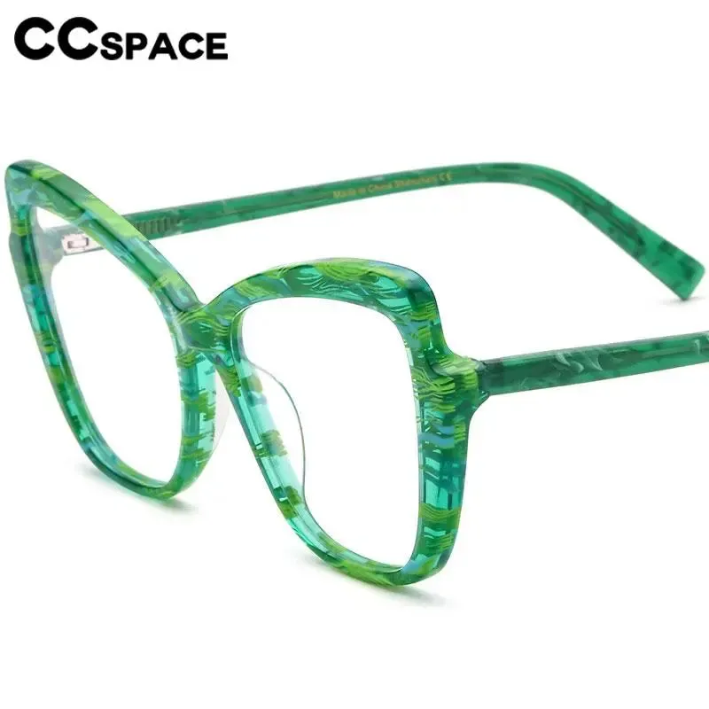CCspace Unisex Full Rim Square Cat Eye Acetate Eyeglasses 56928