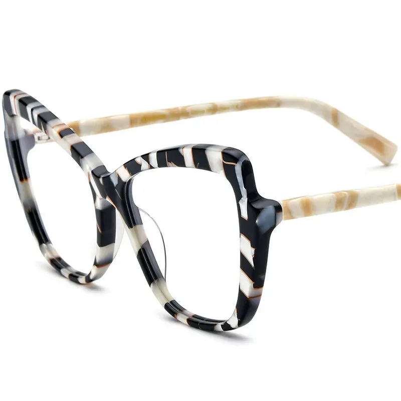 CCspace Unisex Full Rim Square Cat Eye Acetate Eyeglasses 56928
