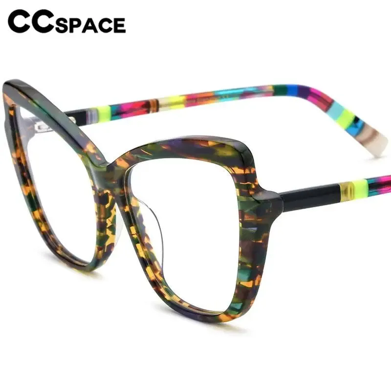 CCspace Unisex Full Rim Square Cat Eye Acetate Eyeglasses 56928