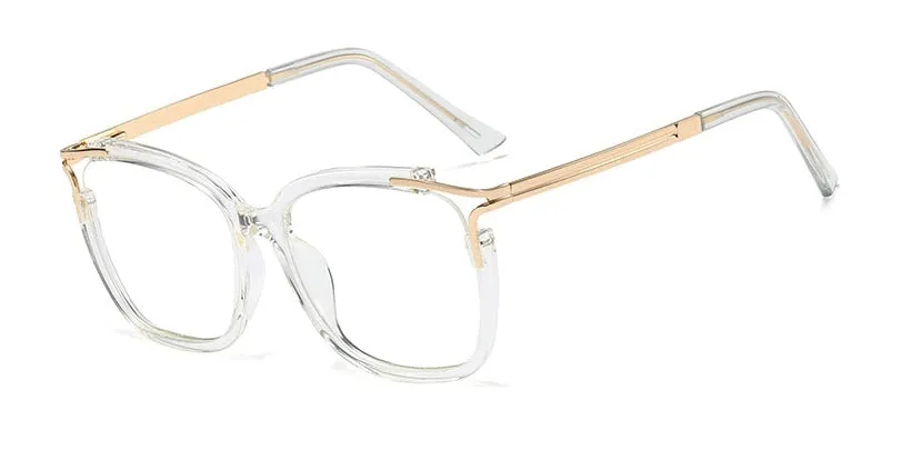 CCspace Unisex Full Rim Square Cat Eye Acetate Frame Eyeglasses 48054