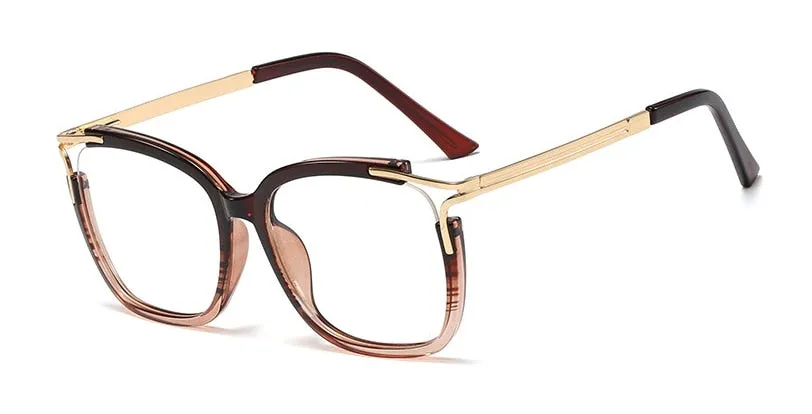 CCspace Unisex Full Rim Square Cat Eye Acetate Frame Eyeglasses 48054