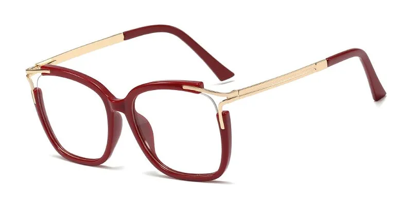 CCspace Unisex Full Rim Square Cat Eye Acetate Frame Eyeglasses 48054