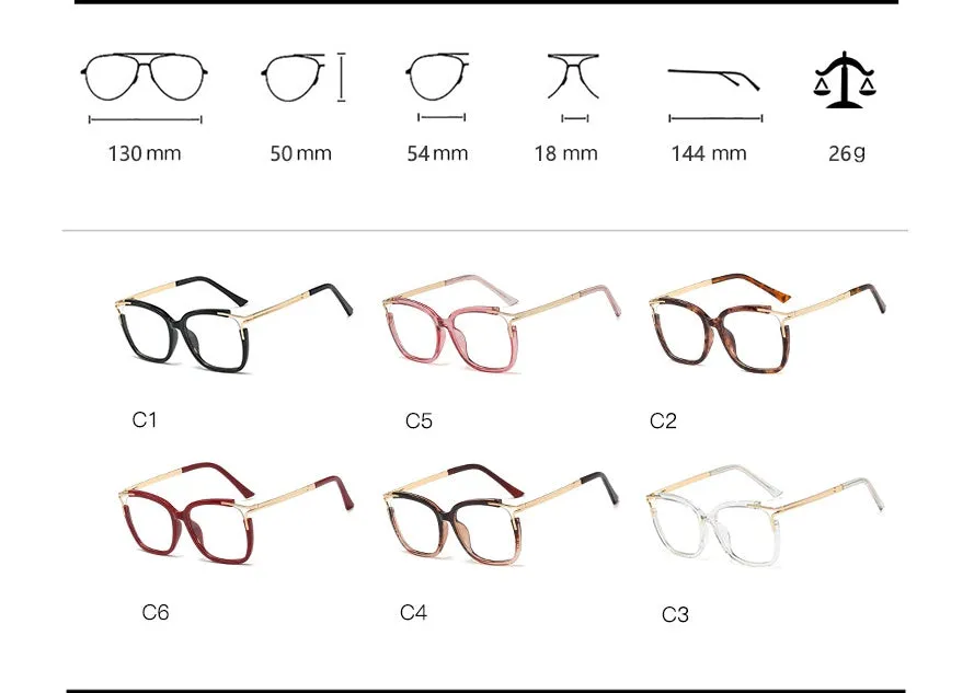 CCspace Unisex Full Rim Square Cat Eye Acetate Frame Eyeglasses 48054