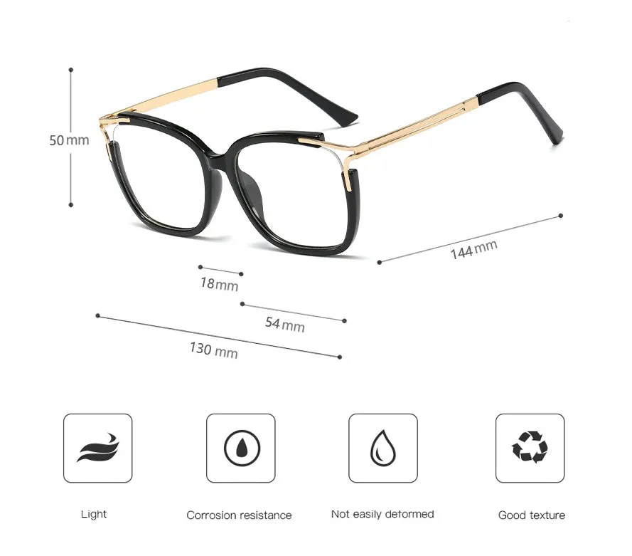 CCspace Unisex Full Rim Square Cat Eye Acetate Frame Eyeglasses 48054