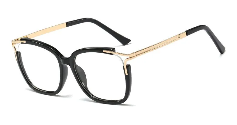 CCspace Unisex Full Rim Square Cat Eye Acetate Frame Eyeglasses 48054