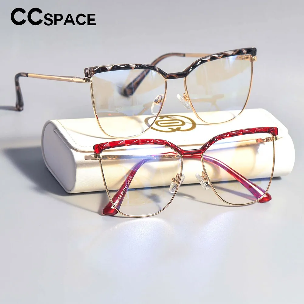 CCspace Unisex Full Rim Square Cat Eye Tr 90 Alloy Frame Eyeglasses 53366
