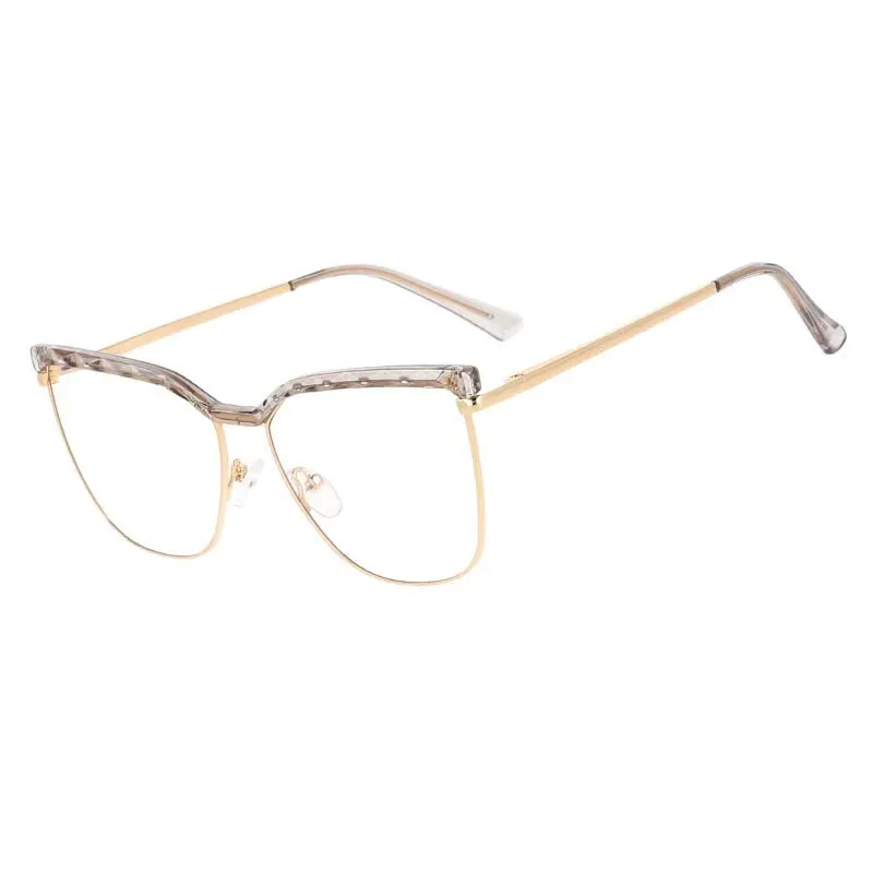CCspace Unisex Full Rim Square Cat Eye Tr 90 Alloy Frame Eyeglasses 53366