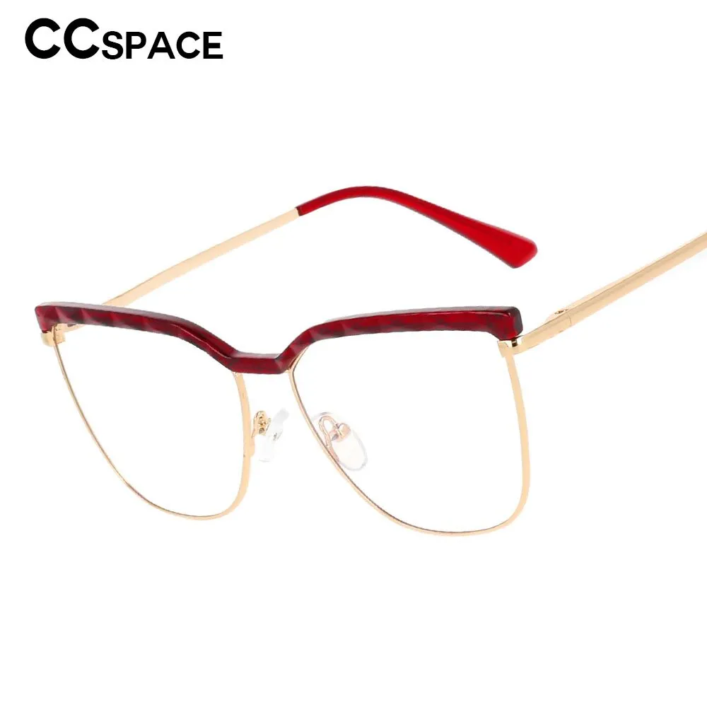 CCspace Unisex Full Rim Square Cat Eye Tr 90 Alloy Frame Eyeglasses 53366